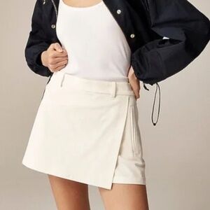 NWT J Crew Ivory Cotton Bi-Stretch Mini Skort Size 14